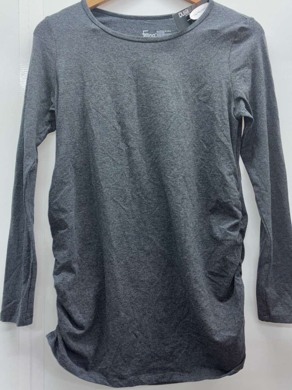 Felina Gray‎ Long Sleeve Ruched Side Maternity Top